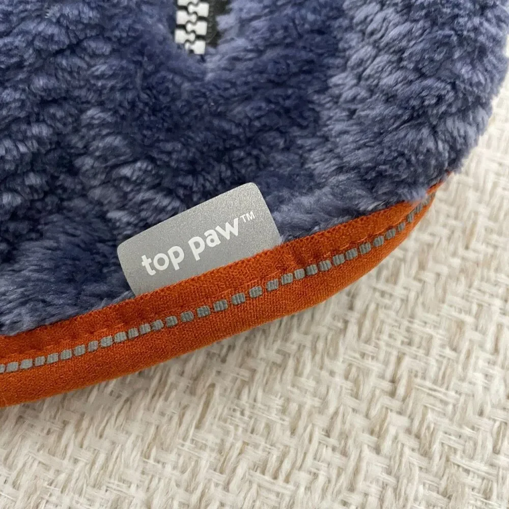 Top Paw Dog S Navy Orange Fleece Sweater **READ**